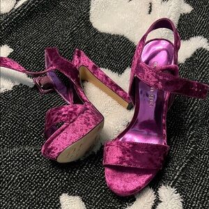 Madden Girl Velvet Fuchsia Heels